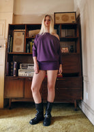 3/4 SLEEVE BOAT NECK OVERSIZE DRESS